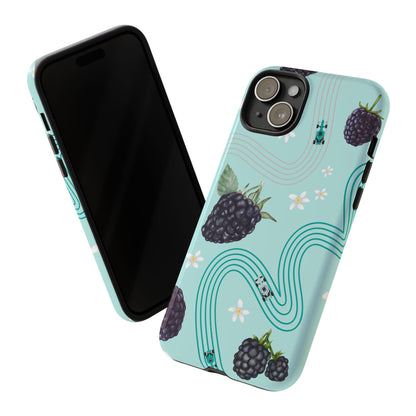 Teal F1 Mercedes and Blackberries Phone Case , Trendy F1 Gift, Formula 1 Gift, Cute Fruit F1 Phone Case, Unique Phone Case