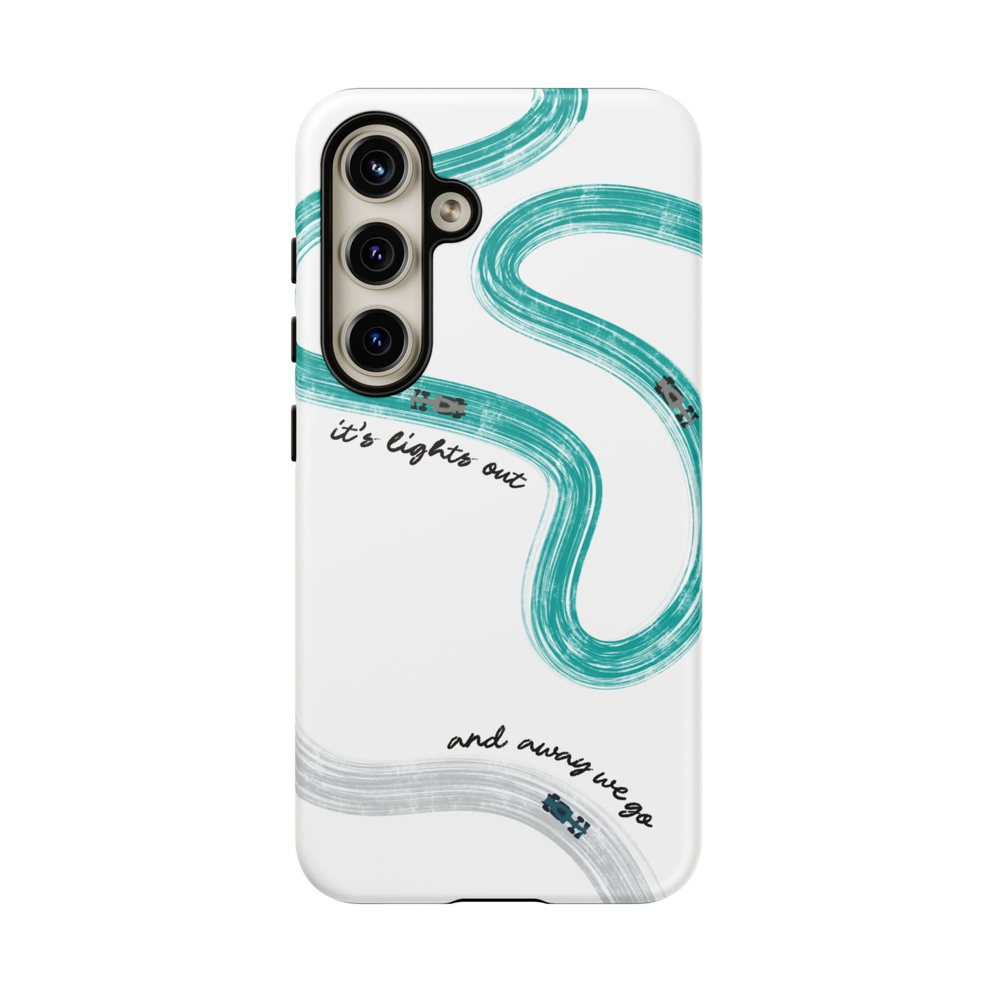 Mercedes F1 Phone Case Painted "its lights out and away we go", Trendy F1 Gift, Formula 1 Gift, Cute F1 Phone Case