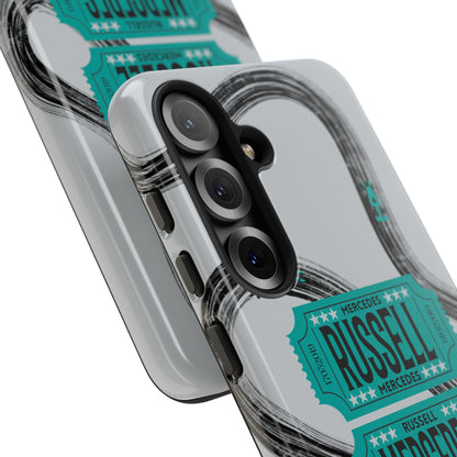 Mercedes F1 Phone Case Painted Ticket Stubs, Trendy F1 Gift, Formula 1 Gift, Cute F1 Phone Case