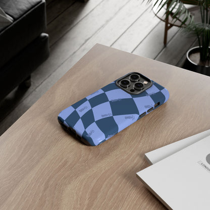 F1 Phone Case Blue Checkerboard Design, Trendy F1 Gift, Formula 1 Gift, Cute F1 Phone Case, Unique Formula One Phone Case