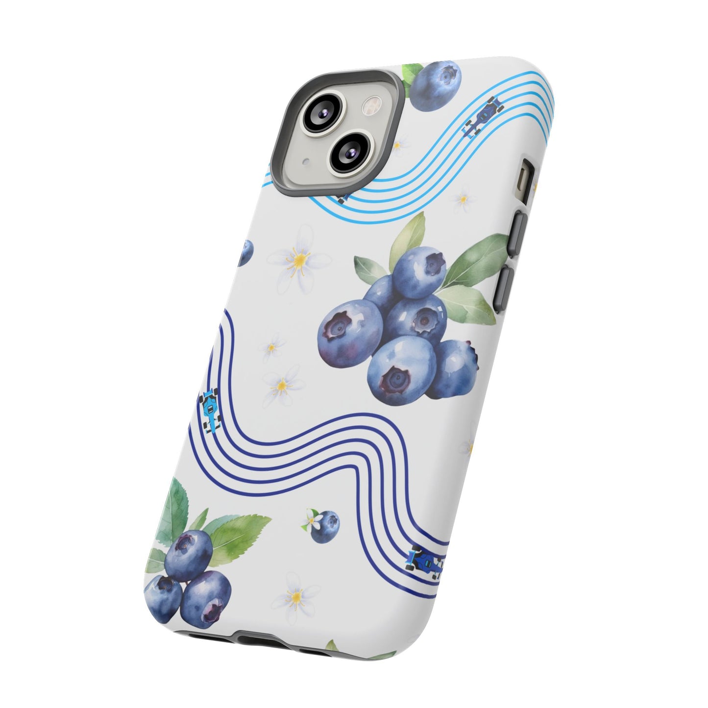 F1 Williams and Blueberries Phone Case, Trendy F1 Gift, Formula 1 Gift, Cute Fruit F1 Phone Case, Unique Phone Case