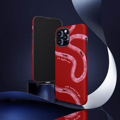 Red and Pink Lights Out F1 Phone Case Design, Trendy F1 Gift, Formula 1 Gift, Cute F1 Phone Case, Unique Formula One Phone Case