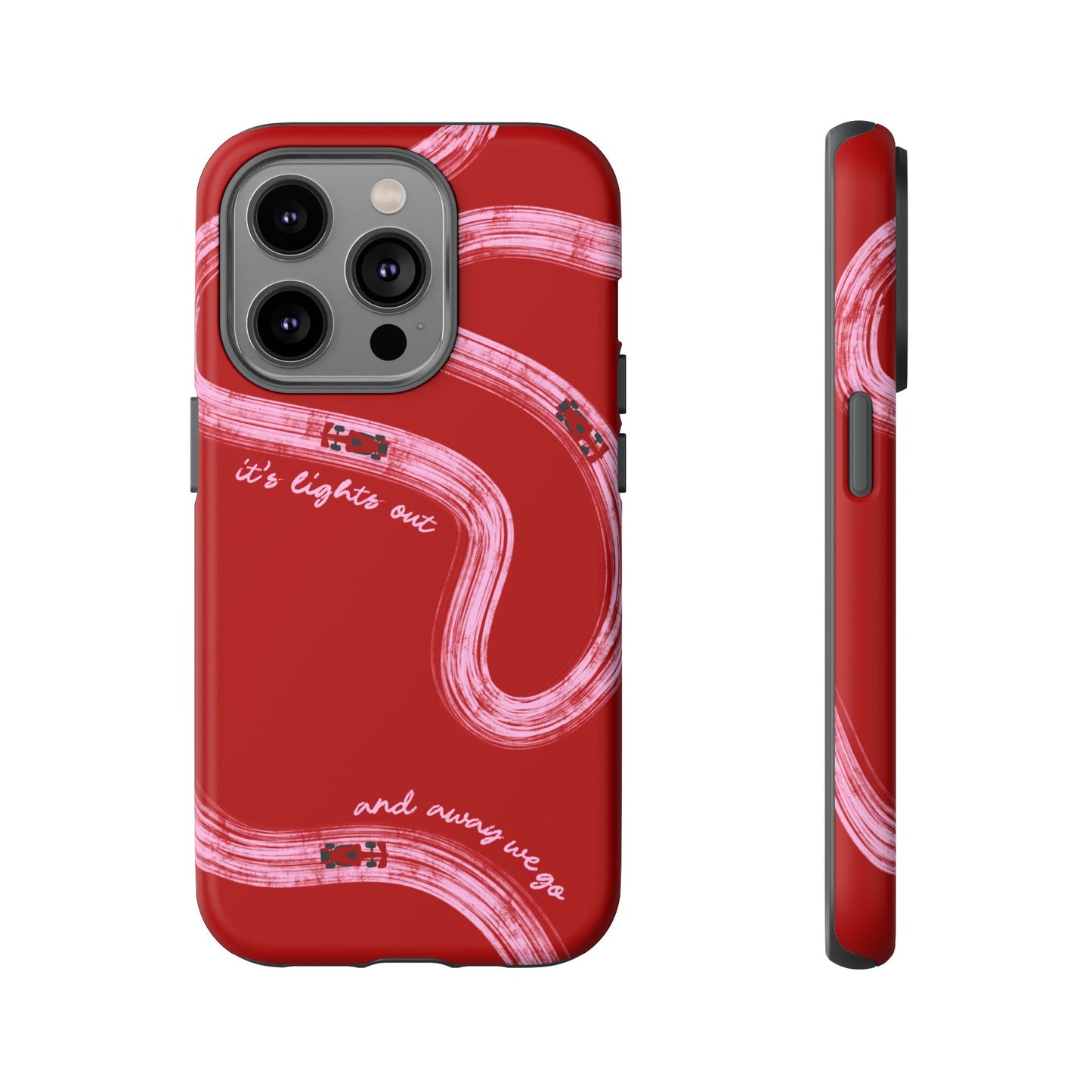Red and Pink Lights Out F1 Phone Case Design, Trendy F1 Gift, Formula 1 Gift, Cute F1 Phone Case, Unique Formula One Phone Case