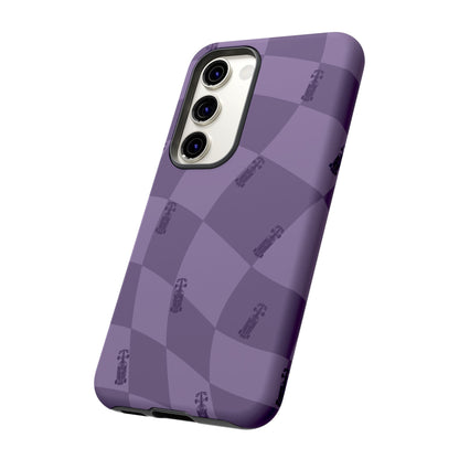 F1 Phone Case Purple Checkered Design, Trendy F1 Gift, Formula 1 Gift, Cute F1 Phone Case, Unique Formula One Phone Case