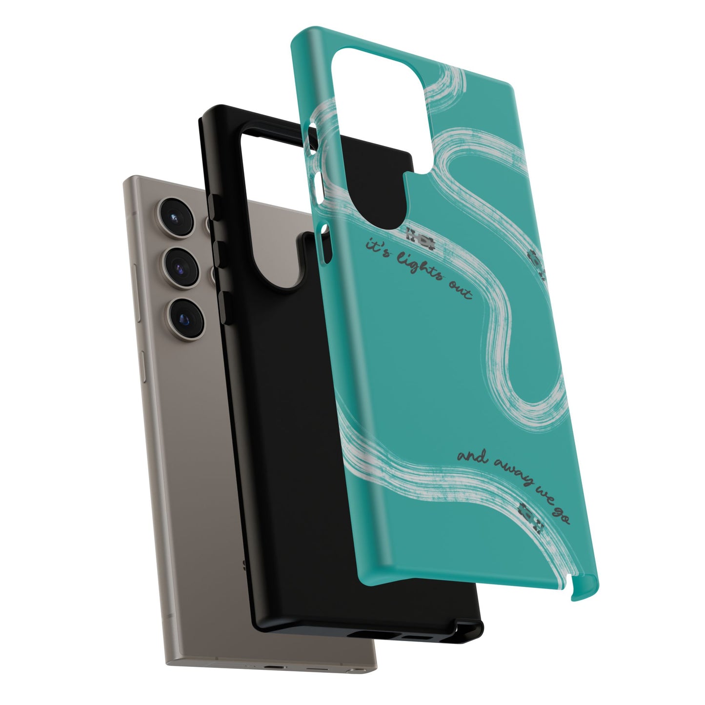 Mercedes F1 Phone Case Painted "its lights out and away we go", Trendy F1 Gift, Formula 1 Gift, Cute F1 Phone Case