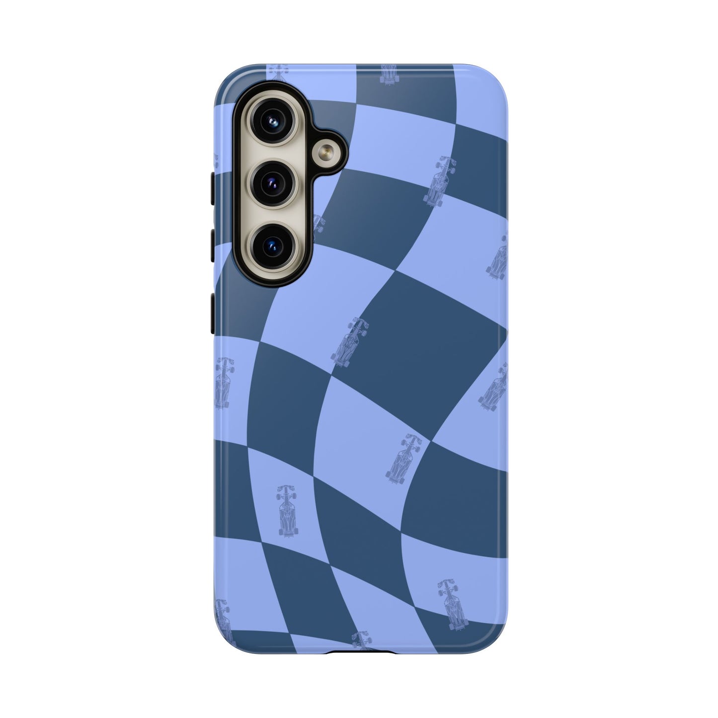 F1 Phone Case Blue Checkerboard Design, Trendy F1 Gift, Formula 1 Gift, Cute F1 Phone Case, Unique Formula One Phone Case