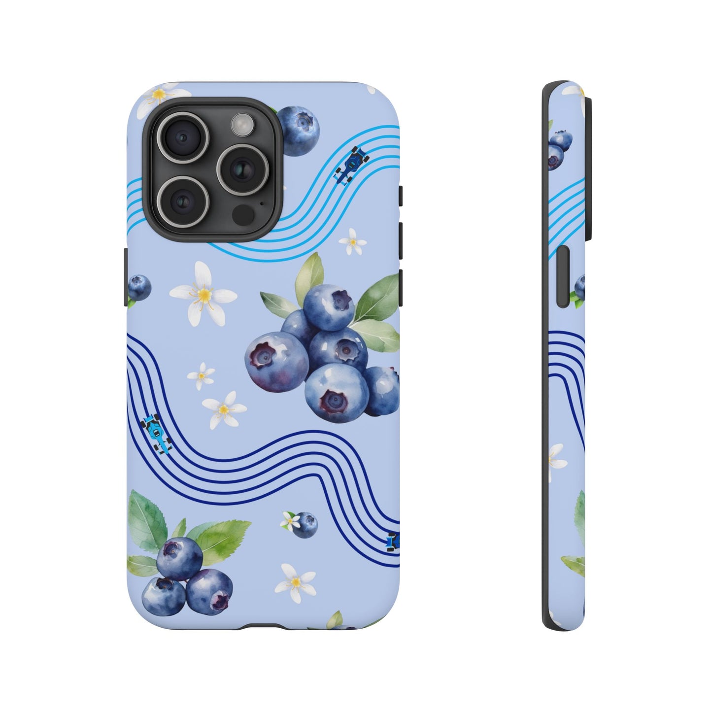 Blue F1 Williams and Blueberries Phone Case, Trendy F1 Gift, Formula 1 Gift, Cute Fruit F1 Phone Case, Unique Phone Case