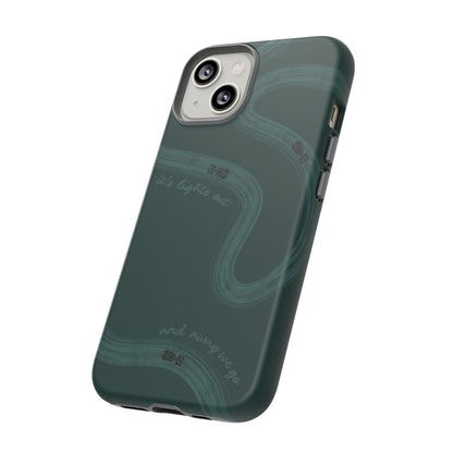 F1 Phone Case Monochrome Green Painted "its lights out and away we go", Trendy F1 Gift, Formula 1 Gift, Cute F1 Phone Case, Phone Case