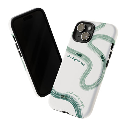 F1 Phone Case Green Painted "its lights out and away we go", Trendy F1 Gift, Formula 1 Gift, Cute F1 Phone Case, Gift for F1 Fans