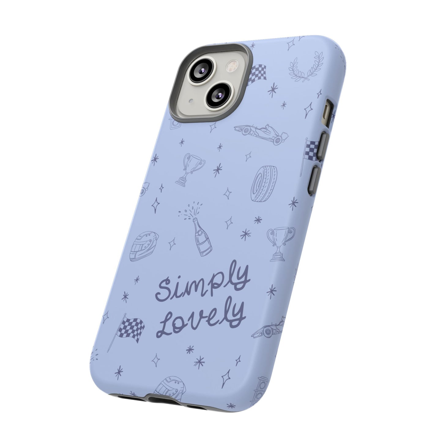 Blue Doodle "Simply Lovely" F1 Phone Case Design