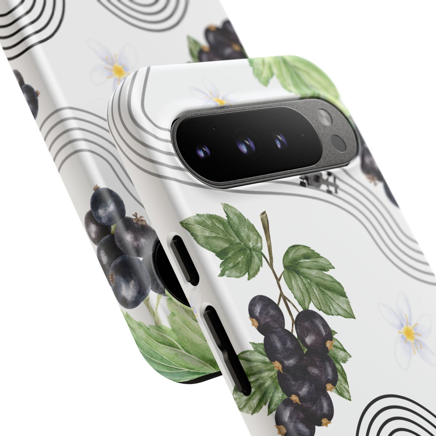 F1 Cadillac and Black Currants Phone Case, Trendy F1 Gift, Formula 1 Gift, Cute Fruit F1 Phone Case, Unique Phone Case