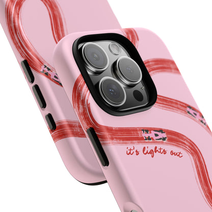 F1 Phone Case Pink and Red Painted "its lights out and away we go", Trendy F1 Gift, Formula 1 Gift, Cute F1 Phone Case, Unique Phone Case