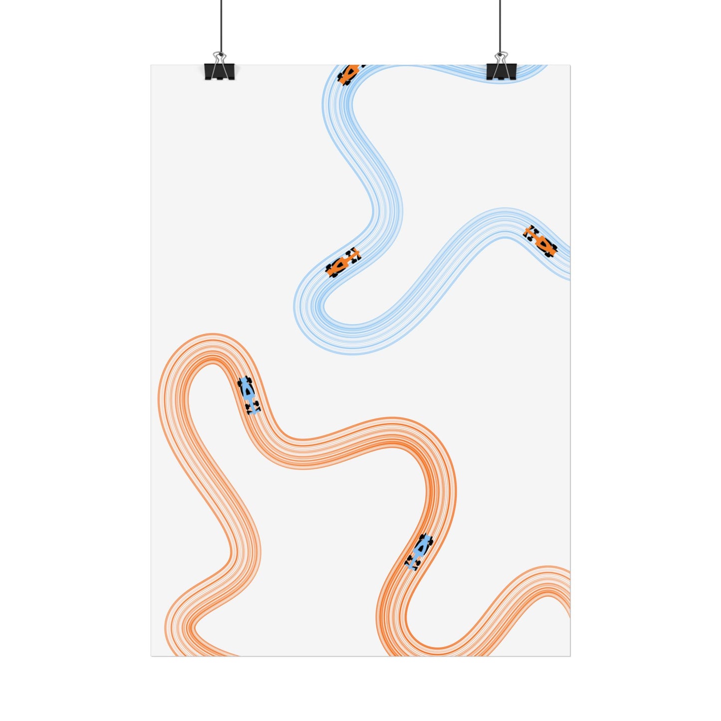 McLaren Orange and Blue F1 Wall Art Poster | Minimalist F1 Art - EU Sizing (Physical Print)
