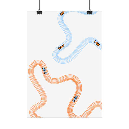 McLaren Orange and Blue F1 Wall Art Poster | Minimalist F1 Art - EU Sizing (Physical Print)