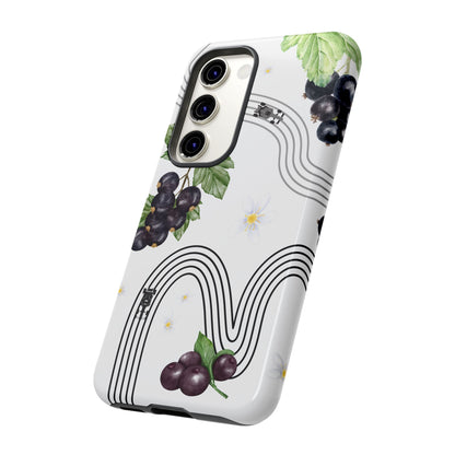 F1 Cadillac and Black Currants Phone Case, Trendy F1 Gift, Formula 1 Gift, Cute Fruit F1 Phone Case, Unique Phone Case