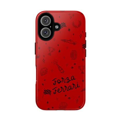 F1 Ferrari Racing Doodle "Forza Ferrari" F1 Phone Case Design