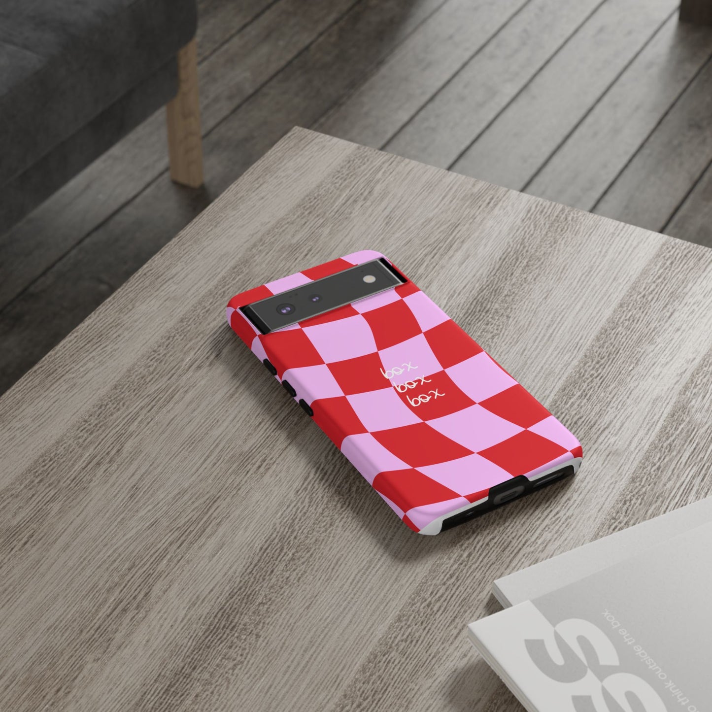 Pink and Red Checkered F1 Phone Case, Box Box Box F1 Phone Case