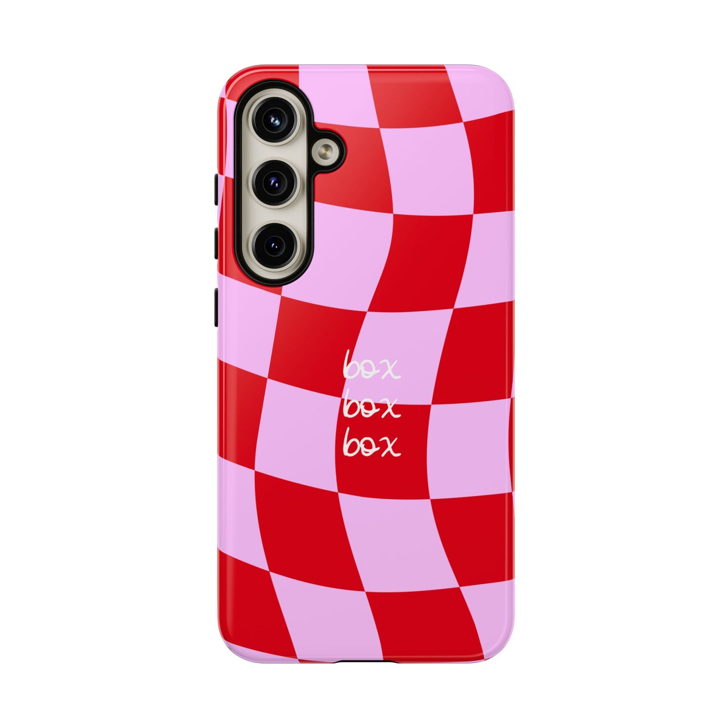 Pink and Red Checkered F1 Phone Case, Box Box Box F1 Phone Case