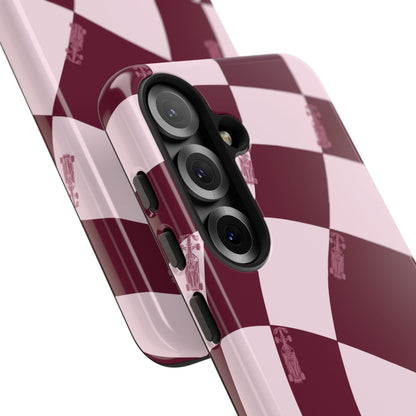 F1 Phone Case Pink Checkered Design, Trendy F1 Gift, Formula 1 Gift, Cute F1 Phone Case, Unique Formula One Phone Case
