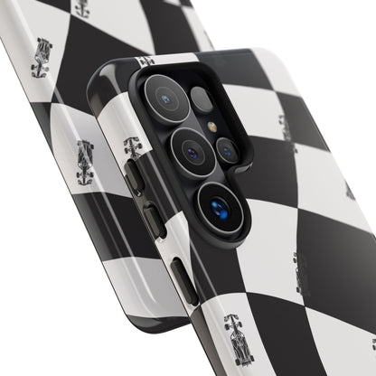 F1 Phone Case Black and White Checkered Design, Trendy F1 Gift, Formula 1 Gift, Cute F1 Phone Case, Unique Formula One Phone Case