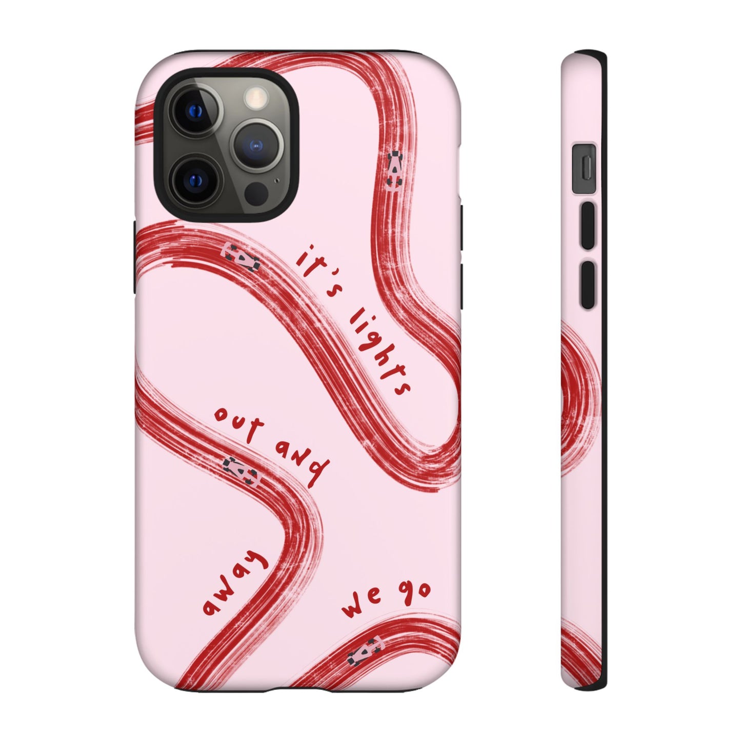 Pink and Red Lights Out F1 Phone Case Design, Trendy F1 Gift, Formula 1 Gift, Cute F1 Phone Case, Unique Formula One Phone Case