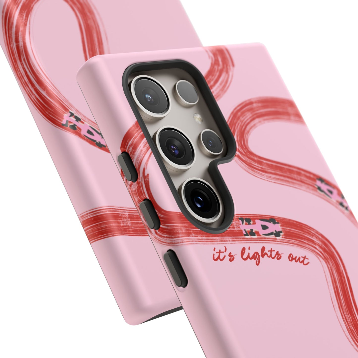 F1 Phone Case Pink and Red Painted "its lights out and away we go", Trendy F1 Gift, Formula 1 Gift, Cute F1 Phone Case, Unique Phone Case