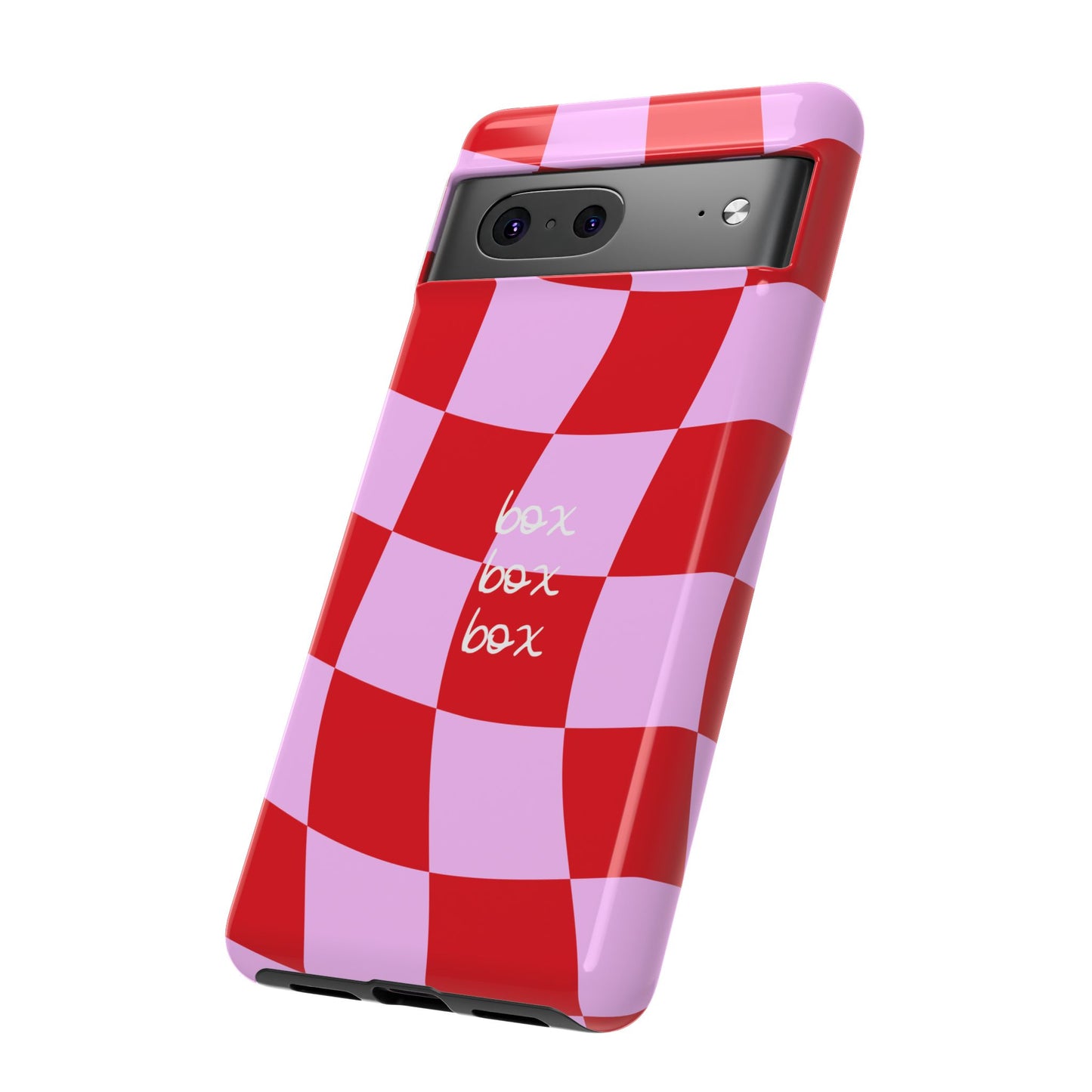 Pink and Red Checkered F1 Phone Case, Box Box Box F1 Phone Case