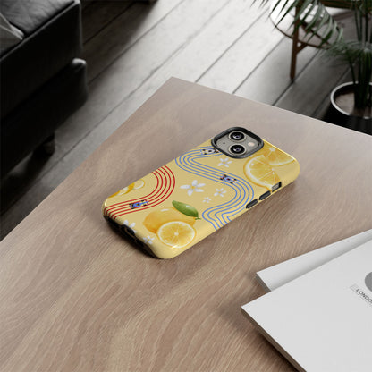 Yellow F1 Racing Bulls and Lemons Phone Case, Trendy F1 Gift, Formula 1 Gift, Cute Fruit F1 Phone Case, Unique Phone Case
