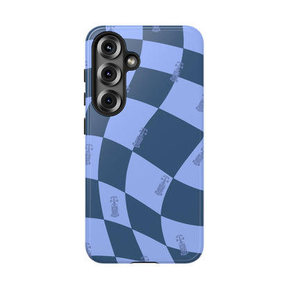 F1 Phone Case Blue Checkerboard Design, Trendy F1 Gift, Formula 1 Gift, Cute F1 Phone Case, Unique Formula One Phone Case