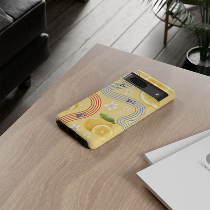 Yellow F1 Racing Bulls and Lemons Phone Case, Trendy F1 Gift, Formula 1 Gift, Cute Fruit F1 Phone Case, Unique Phone Case
