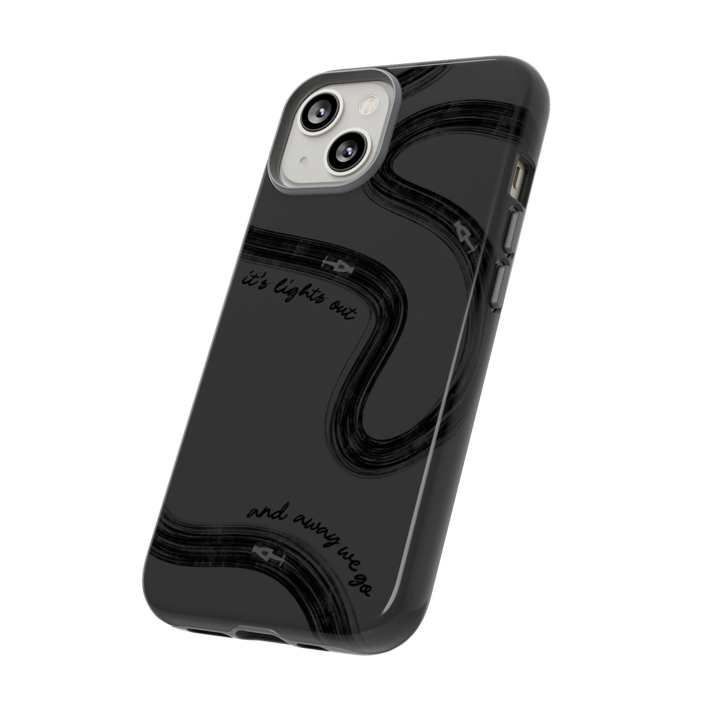 F1 Phone Case Monochrome Black Painted "its lights out and away we go", Trendy F1 Gift, Formula 1 Gift, Cute F1 Phone Case, Phone Case