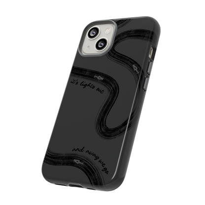 F1 Phone Case Monochrome Black Painted "its lights out and away we go", Trendy F1 Gift, Formula 1 Gift, Cute F1 Phone Case, Phone Case