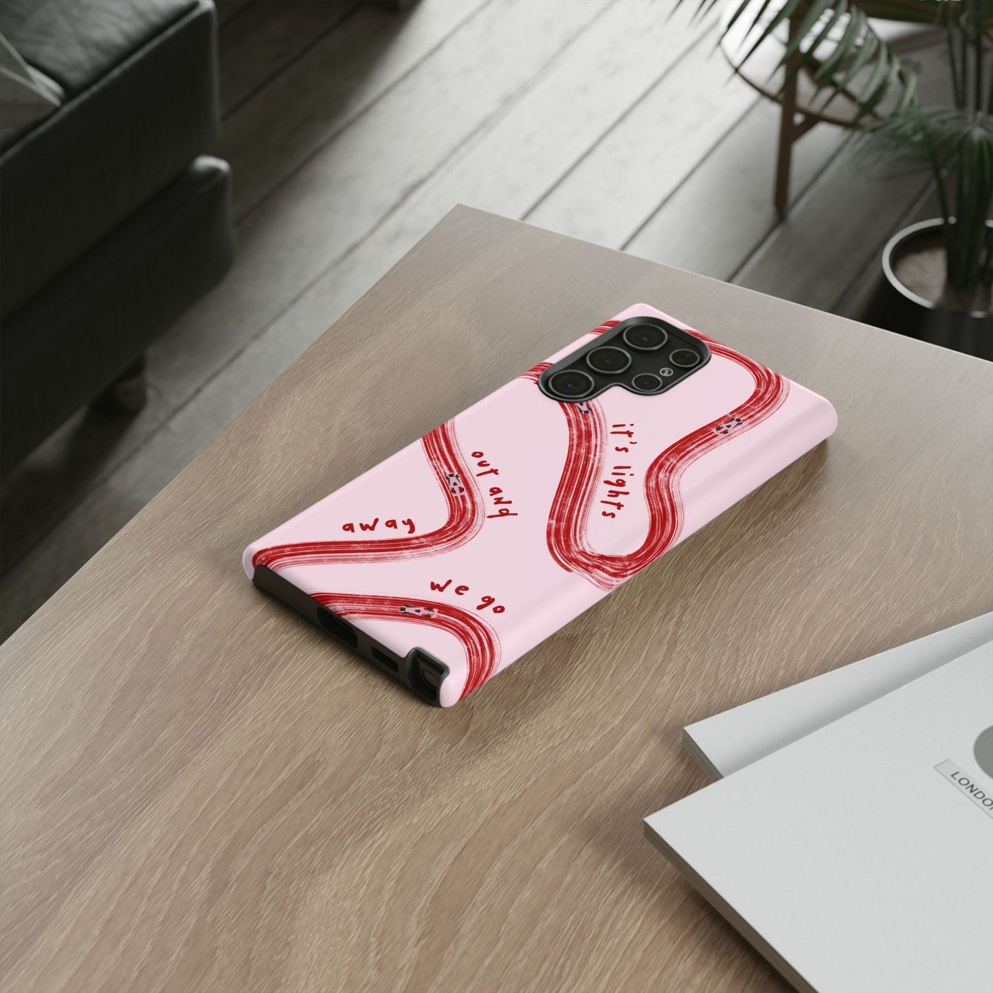 Pink and Red Lights Out F1 Phone Case Design, Trendy F1 Gift, Formula 1 Gift, Cute F1 Phone Case, Unique Formula One Phone Case