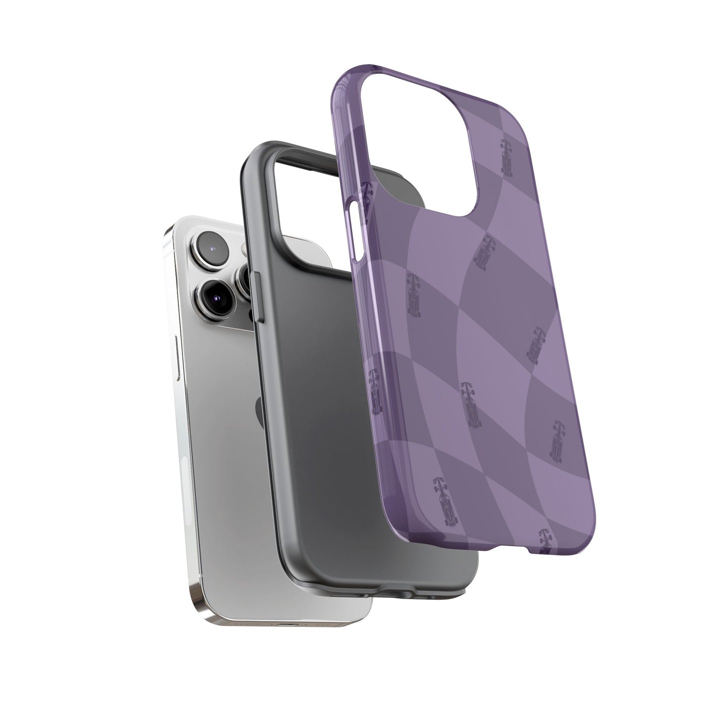 F1 Phone Case Purple Checkered Design, Trendy F1 Gift, Formula 1 Gift, Cute F1 Phone Case, Unique Formula One Phone Case