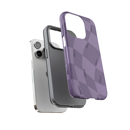 F1 Phone Case Purple Checkered Design, Trendy F1 Gift, Formula 1 Gift, Cute F1 Phone Case, Unique Formula One Phone Case