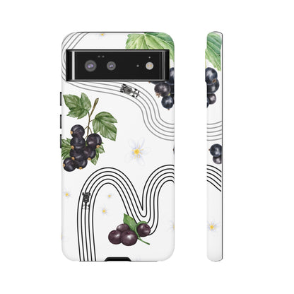 F1 Cadillac and Black Currants Phone Case, Trendy F1 Gift, Formula 1 Gift, Cute Fruit F1 Phone Case, Unique Phone Case