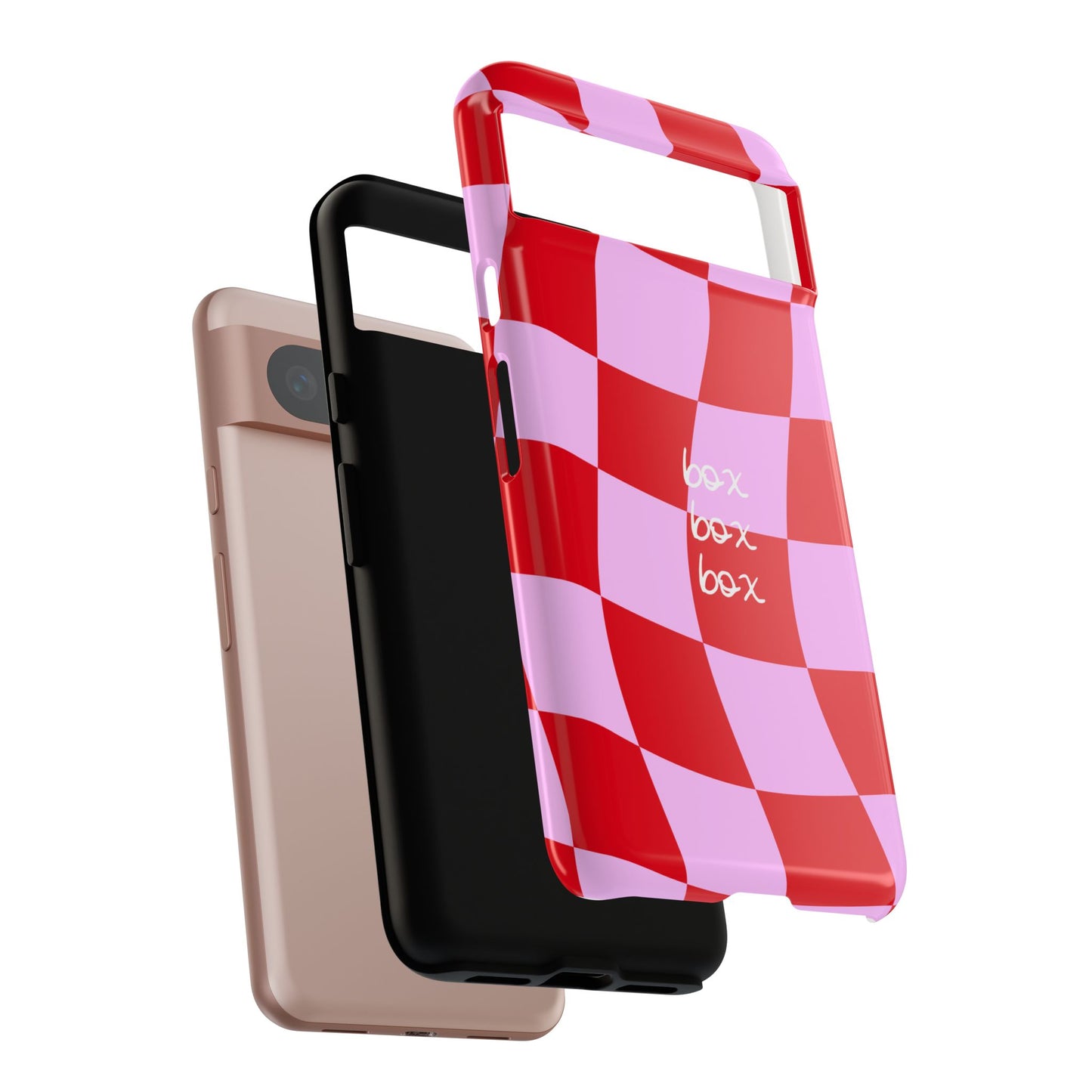 Pink and Red Checkered F1 Phone Case, Box Box Box F1 Phone Case