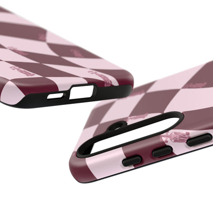 F1 Phone Case Pink Checkered Design, Trendy F1 Gift, Formula 1 Gift, Cute F1 Phone Case, Unique Formula One Phone Case