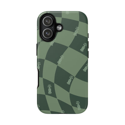F1 Phone Case Green Checkerboard Design, Trendy F1 Gift, Formula 1 Gift, Cute F1 Phone Case, Unique Formula One Phone Case