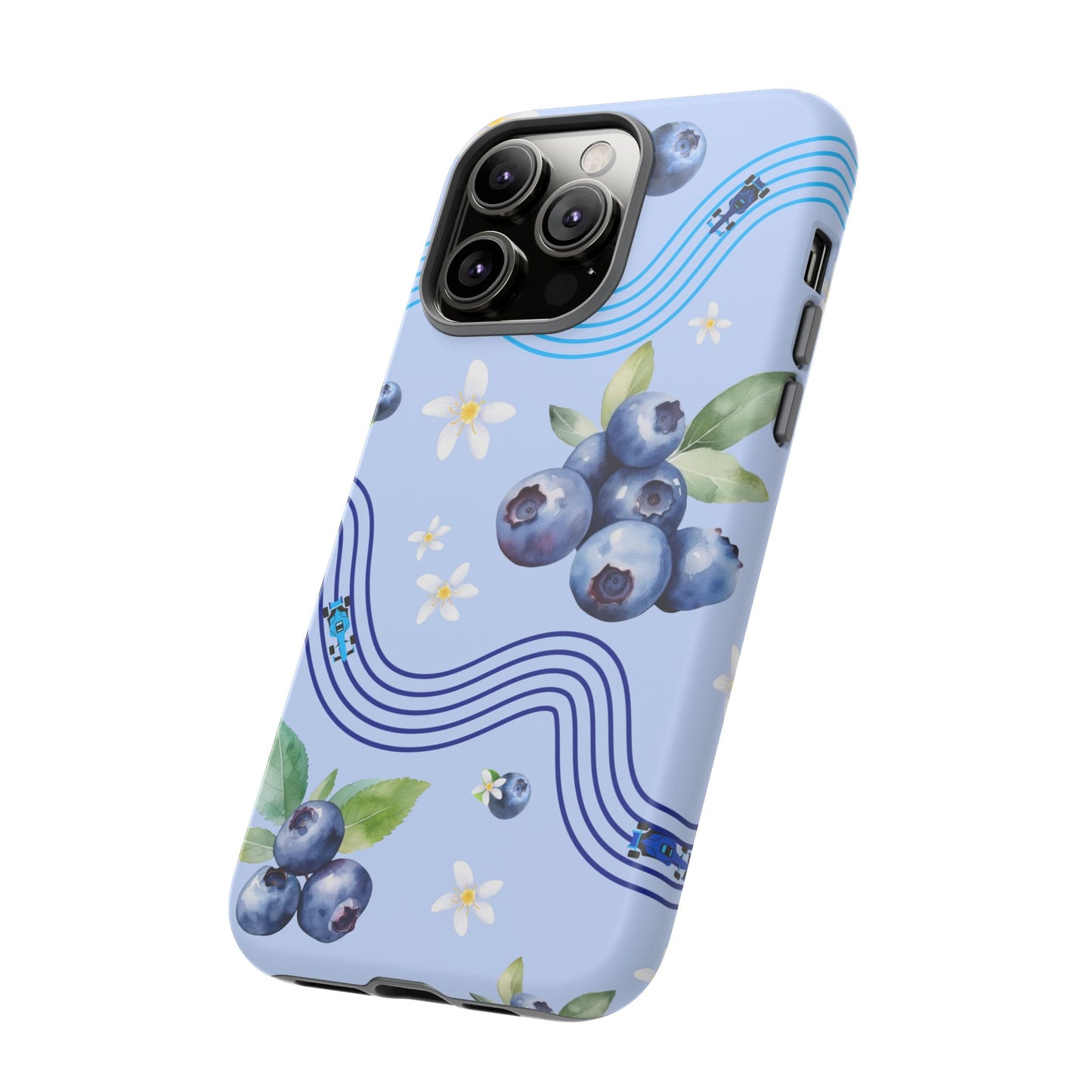 Blue F1 Williams and Blueberries Phone Case, Trendy F1 Gift, Formula 1 Gift, Cute Fruit F1 Phone Case, Unique Phone Case