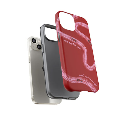 Red and Pink Lights Out F1 Phone Case Design, Trendy F1 Gift, Formula 1 Gift, Cute F1 Phone Case, Unique Formula One Phone Case