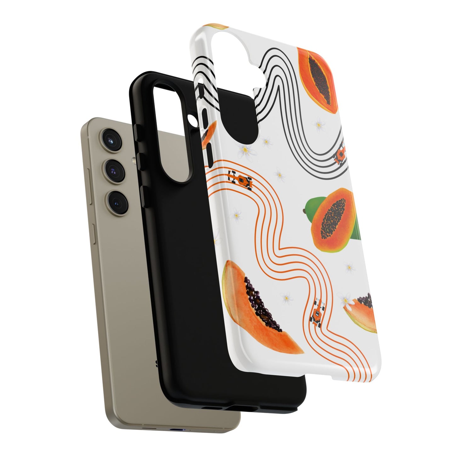 F1 McLaren and Papaya Phone Case , Trendy F1 Gift, Formula 1 Gift, Cute Fruit F1 Phone Case, Unique Phone Case