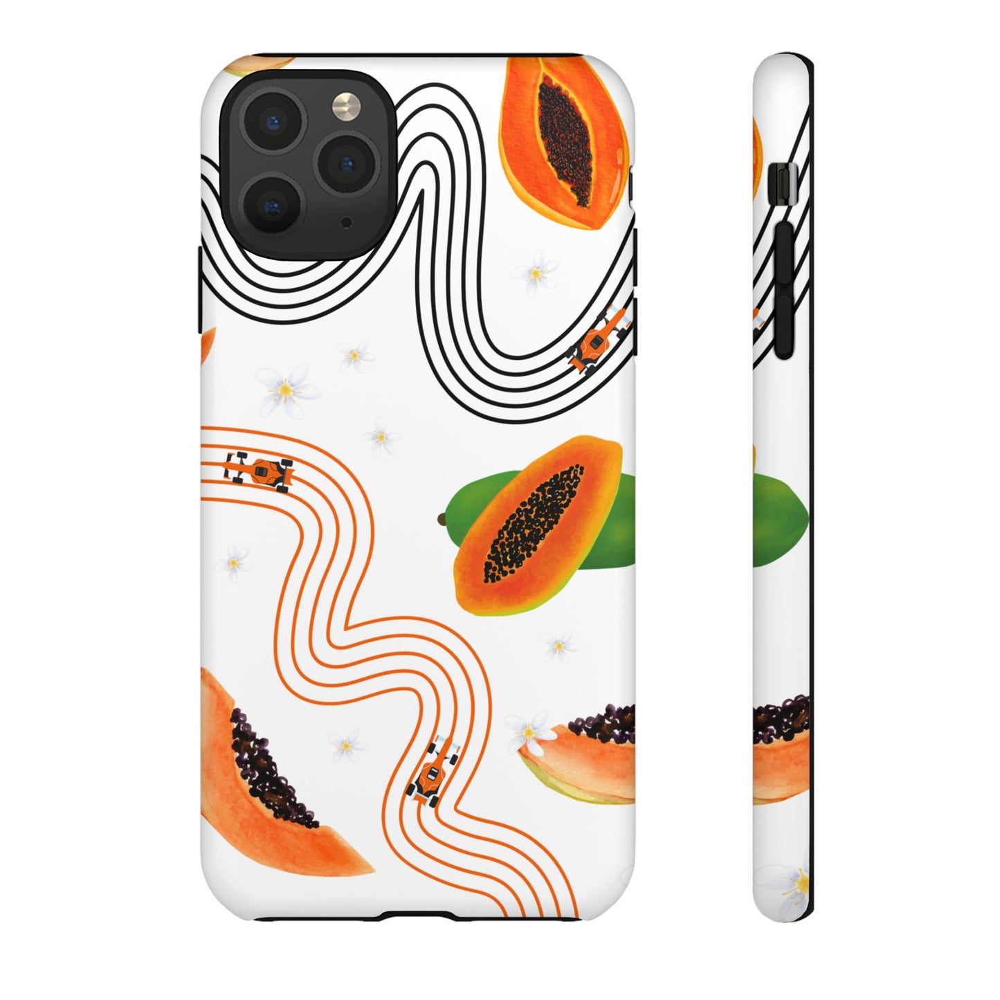 F1 McLaren and Papaya Phone Case , Trendy F1 Gift, Formula 1 Gift, Cute Fruit F1 Phone Case, Unique Phone Case