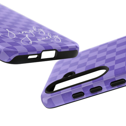 Simply Lovely Purple Checkered F1 Phone Case Design, Trendy F1 Gift, Formula 1 Gift, Cute F1 Phone Case