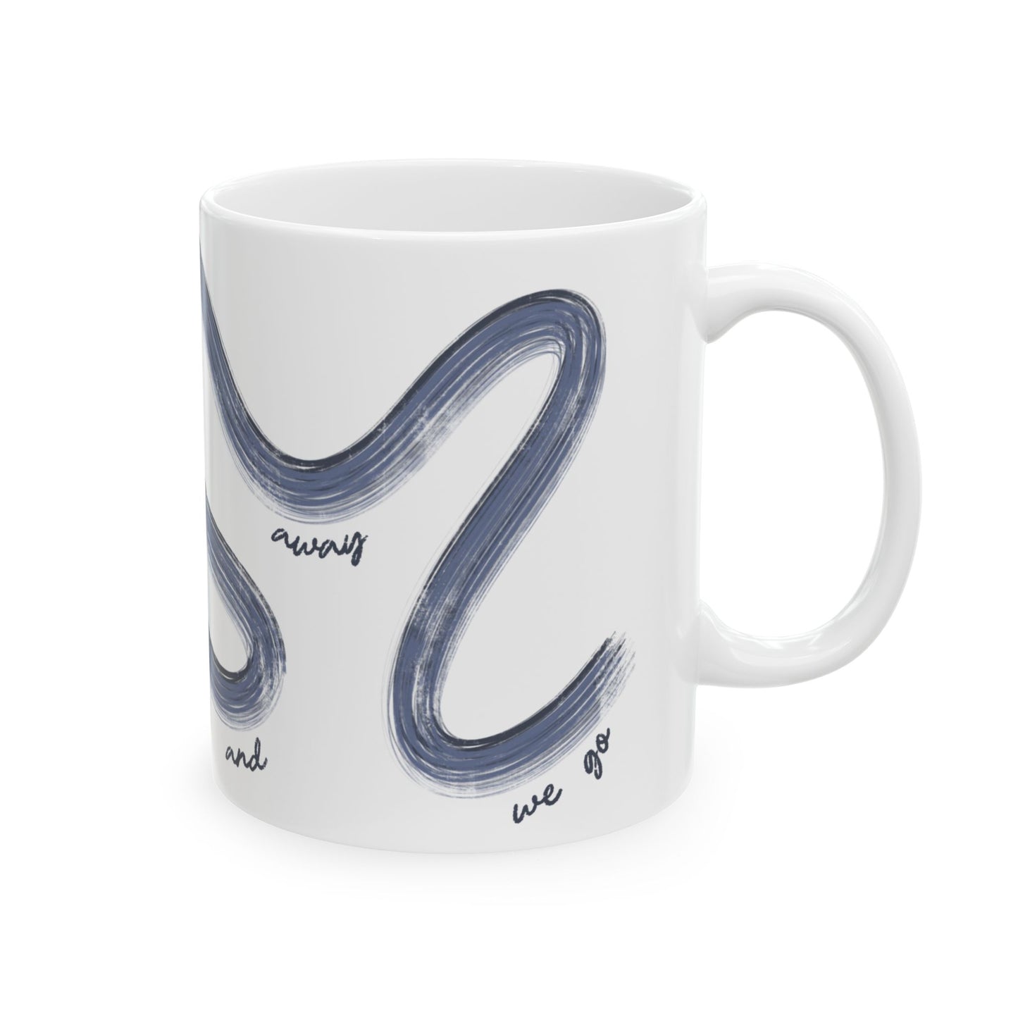 Blue F1 Painted It's Lights Out and Away We Go Mug, Unique Gift for Coffee Lovers, Whimsical Formula 1 Gift