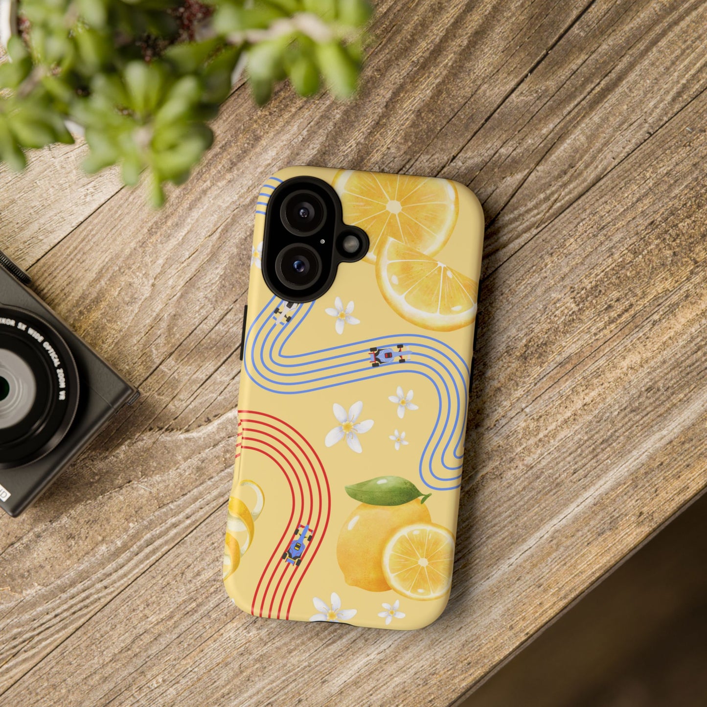 Yellow F1 Racing Bulls and Lemons Phone Case, Trendy F1 Gift, Formula 1 Gift, Cute Fruit F1 Phone Case, Unique Phone Case