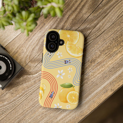 Yellow F1 Racing Bulls and Lemons Phone Case, Trendy F1 Gift, Formula 1 Gift, Cute Fruit F1 Phone Case, Unique Phone Case