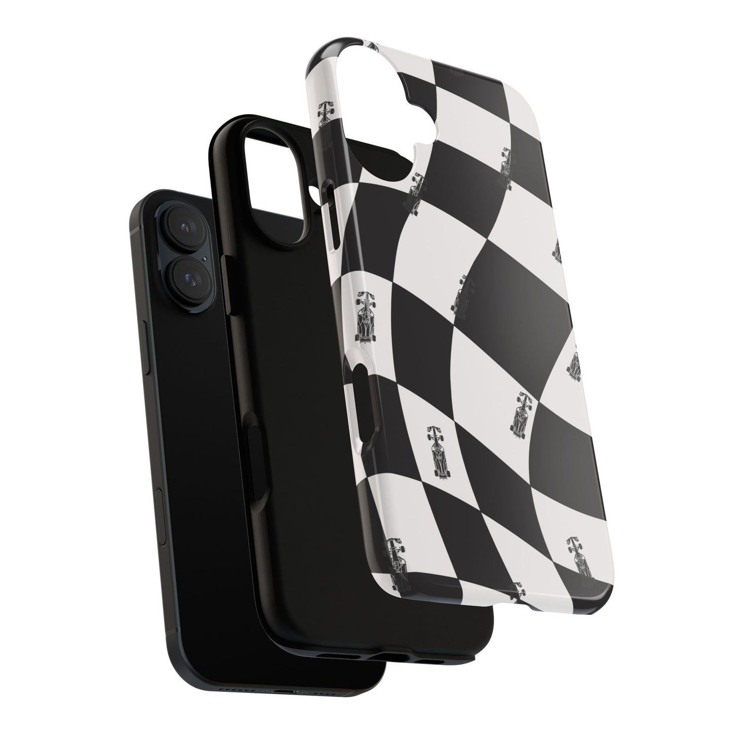 F1 Phone Case Black and White Checkered Design, Trendy F1 Gift, Formula 1 Gift, Cute F1 Phone Case, Unique Formula One Phone Case