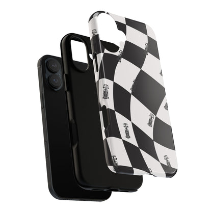 F1 Phone Case Black and White Checkered Design, Trendy F1 Gift, Formula 1 Gift, Cute F1 Phone Case, Unique Formula One Phone Case