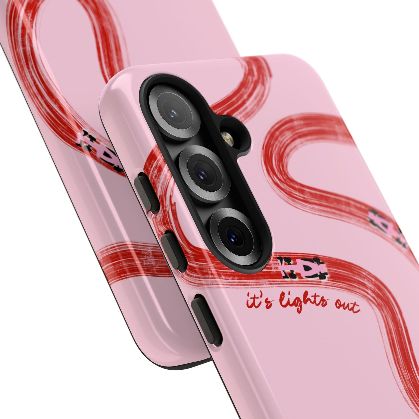 F1 Phone Case Pink and Red Painted "its lights out and away we go", Trendy F1 Gift, Formula 1 Gift, Cute F1 Phone Case, Unique Phone Case
